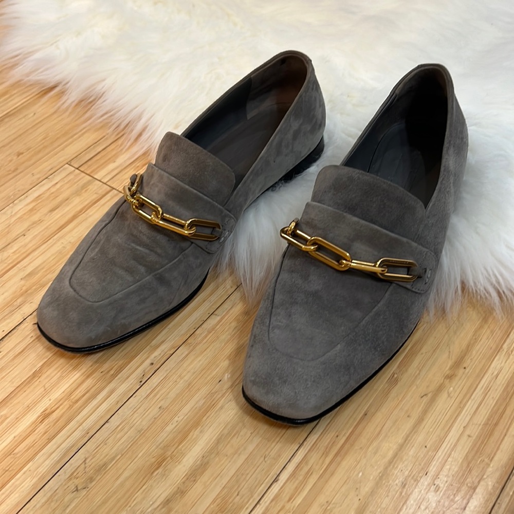 BURBERRY | Gray Suede Loafers